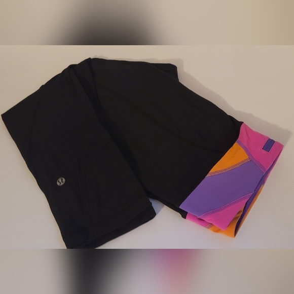 Lululemon Run: Inspire Crop II Black/Highlight Colorblock BUNDLE - Picture 2 of 10